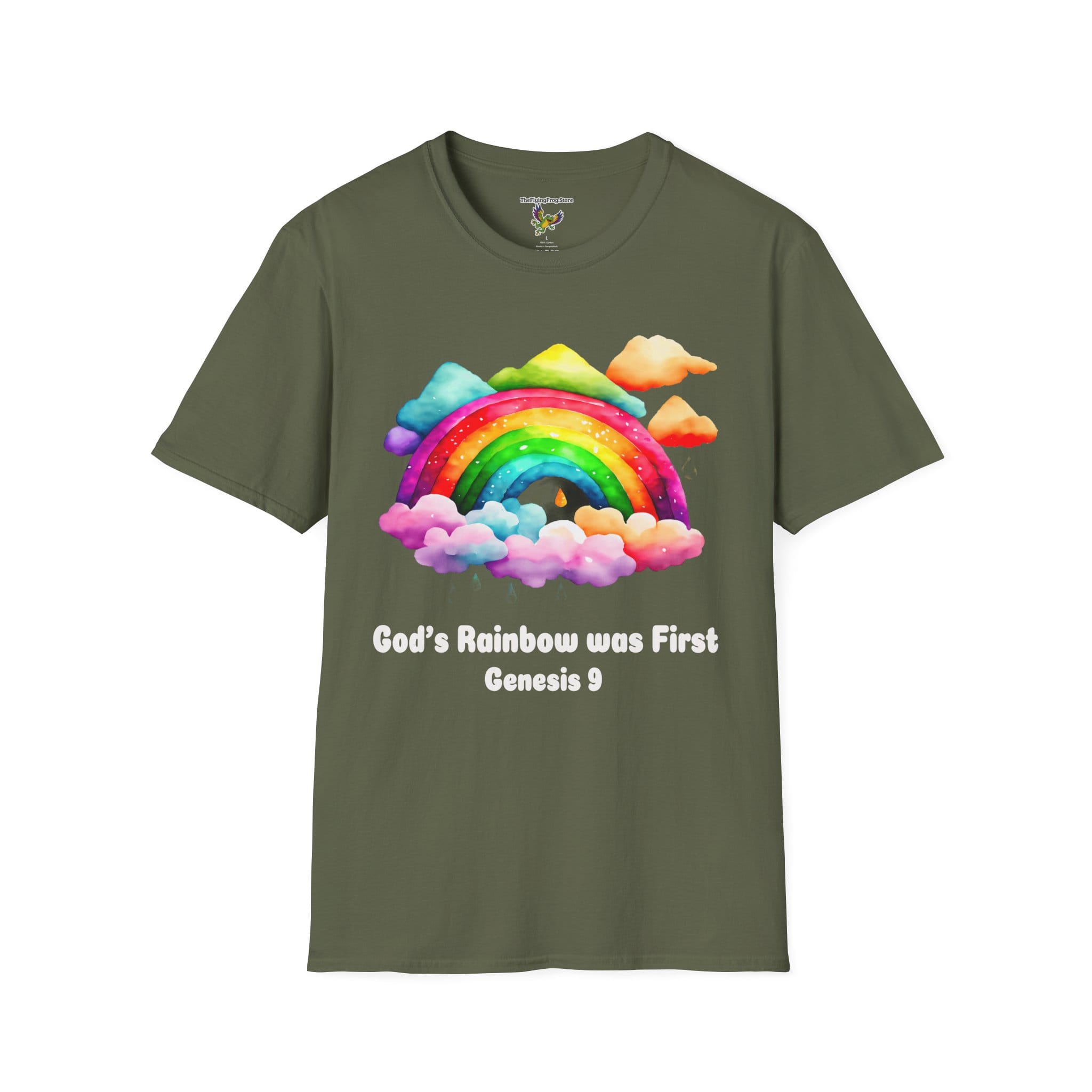 God's Rainbow was First Short Sleeve T-shirt in Military Green