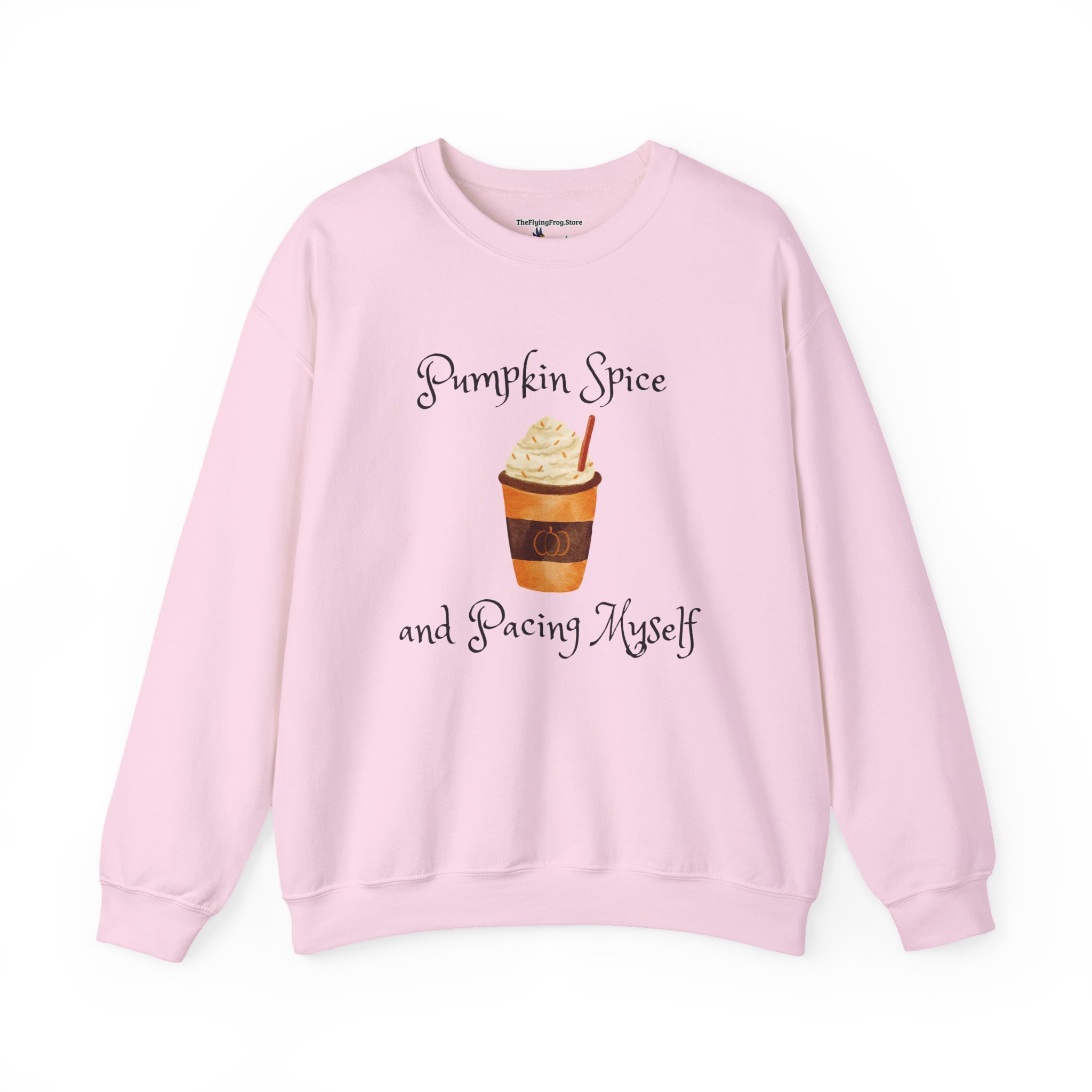 Pumpkin Spice and Pacing Myself Sweatshirt in Light Pink
