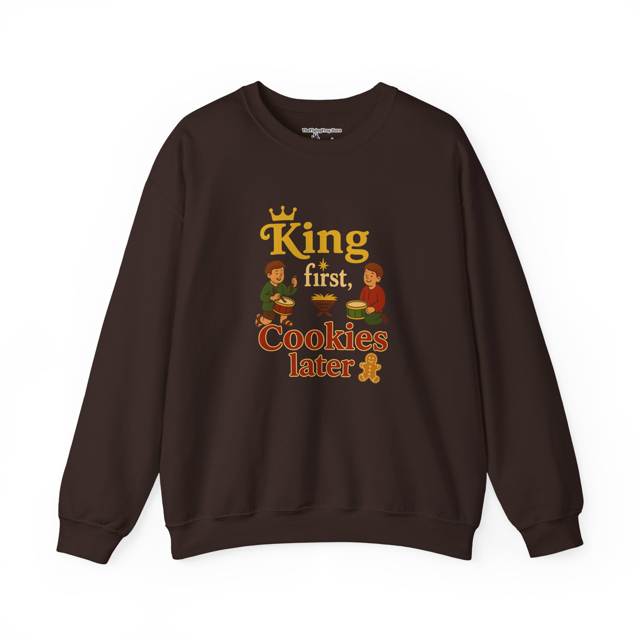 King First, Cookies Later Sweatshirt in Dark Chocolate
