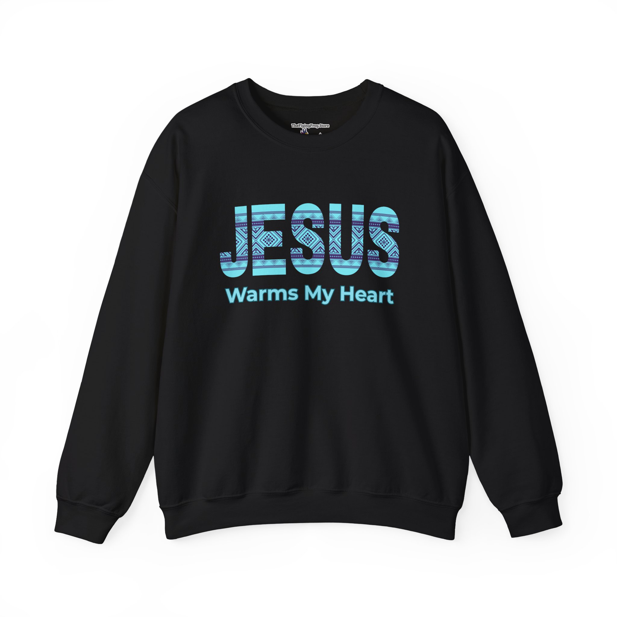 Jesus Warms My Heart Sweatshirt in Black