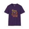 King First, Cookies Later Short Sleeve T-Shirt in Purple, front view