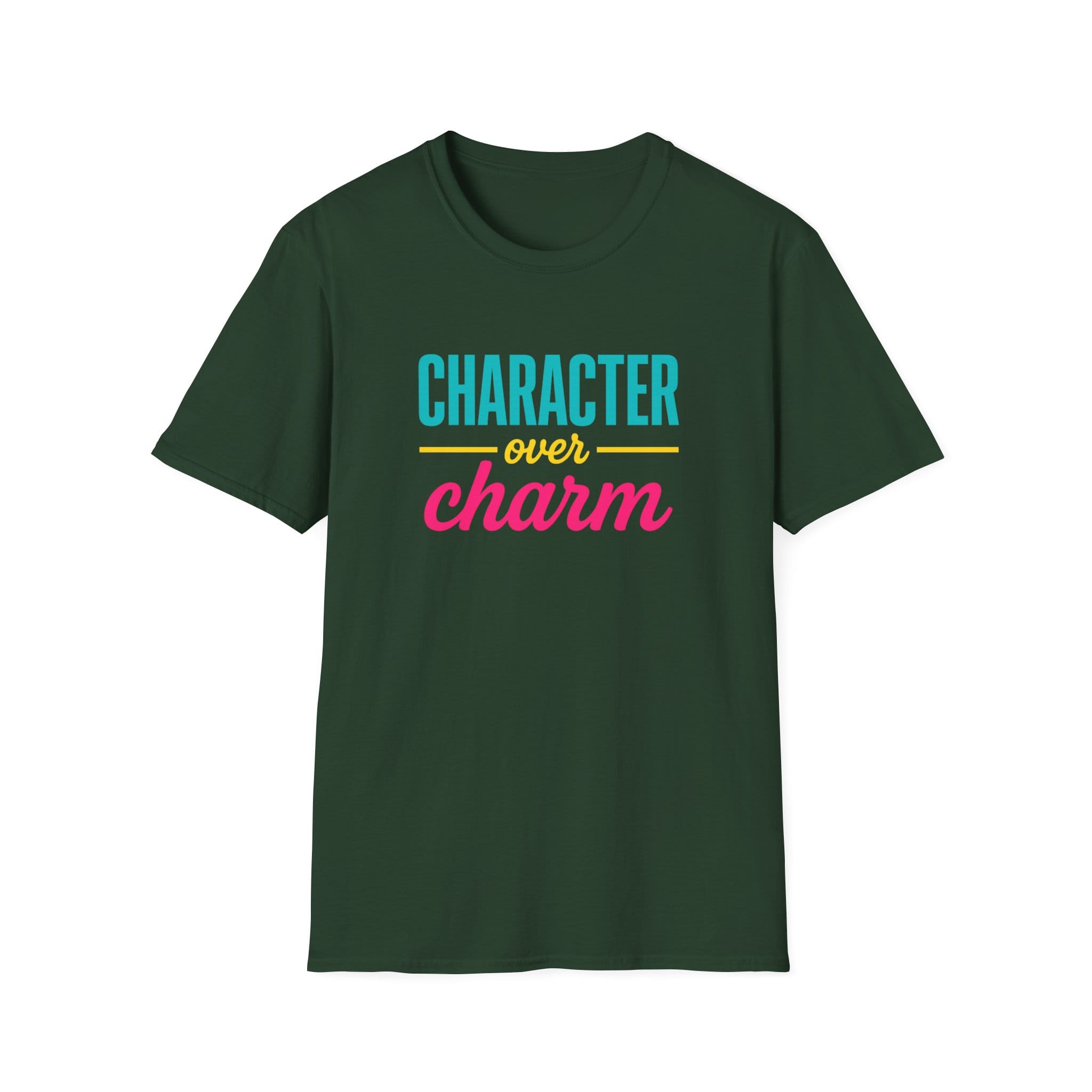 Character over Charm Short Sleeve T-shirt in Forest Green, front view