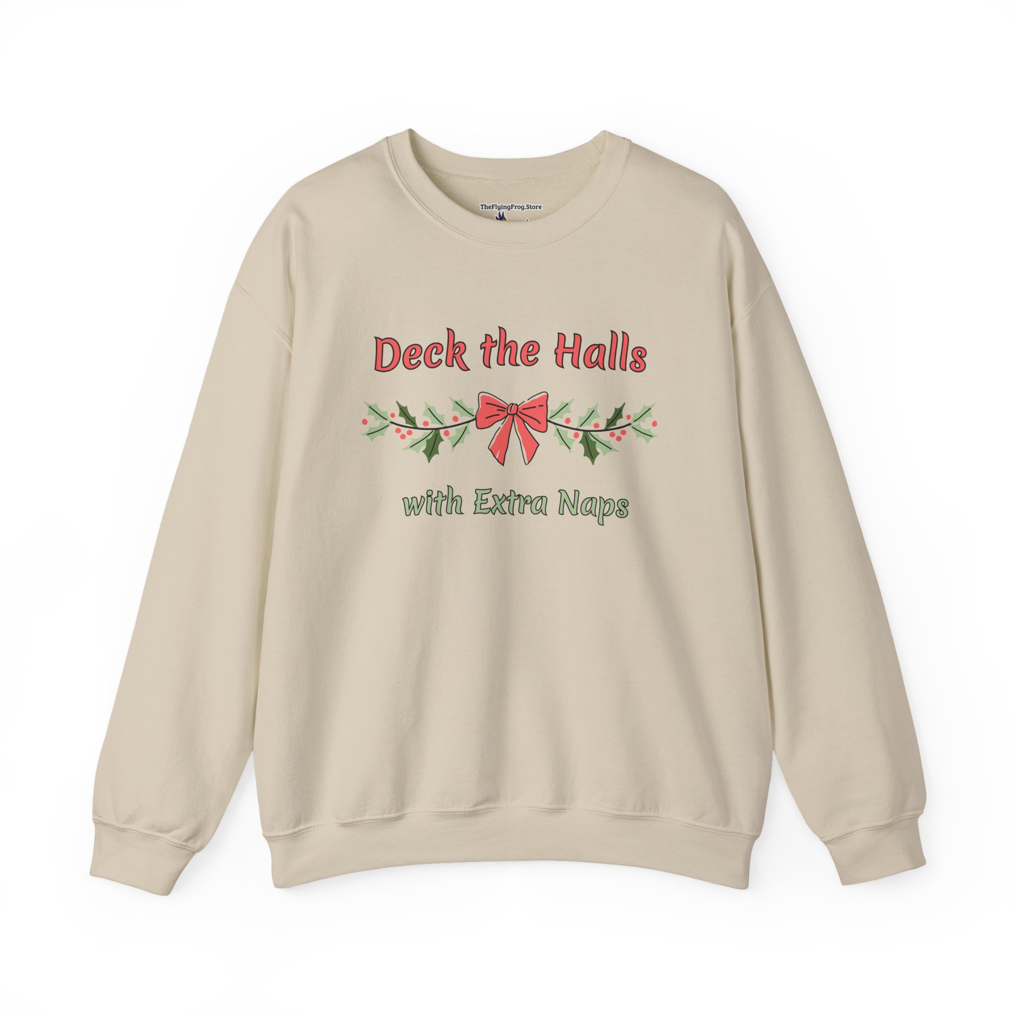 Deck the Halls with Extra Naps Sweatshirt in Sand