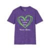 You are Loved, Seen, Never Alone Short Sleeve Tee in Heather Purple, front view