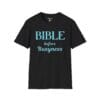 Bible before Busyness Short Sleeve T-Shirt in Black, front view