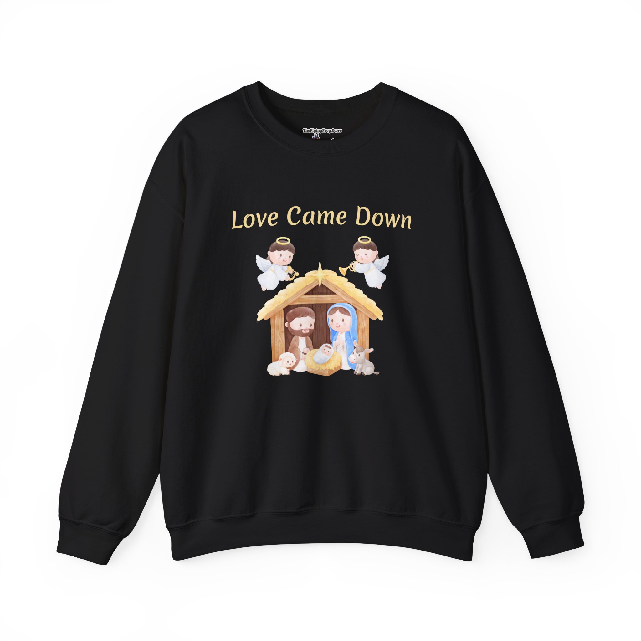 Love Came Down Nativity Sweatshirt in Black