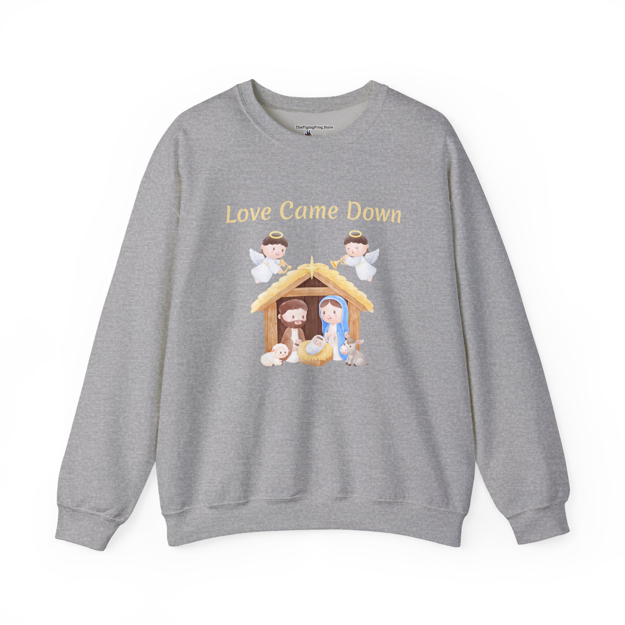 Love Came Down Nativity Sweatshirt in Sport Gray