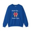 Hands Up...Hearts Open Sweatshirt in Royal Blue