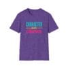 Character over Charm Short Sleeve T-shirt in Heather Purple, front view