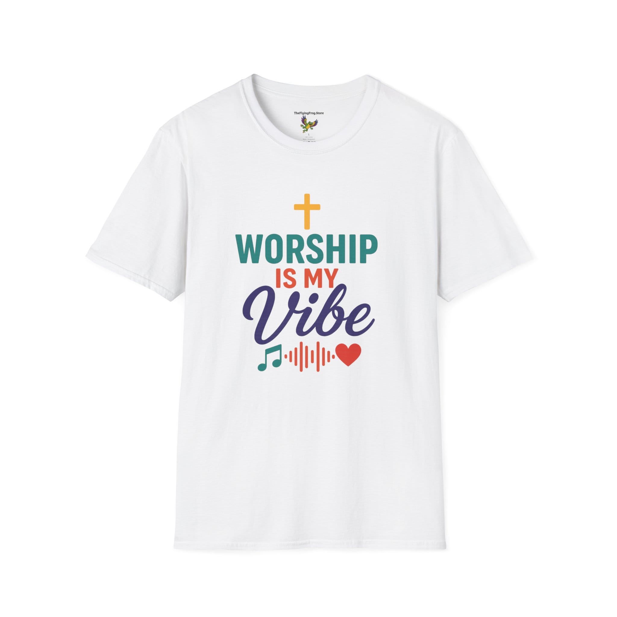 Worship Is My Vibe Short Sleeve T-shirt in White, front view