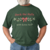 Deck the Halls with Extra Naps Short Sleeve T-shirt in Forest Green on plus size male model.