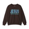 Jesus Warms My Heart Sweatshirt in Dark Chocolate