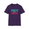 Character over Charm Short Sleeve T-shirt in Purple, front view