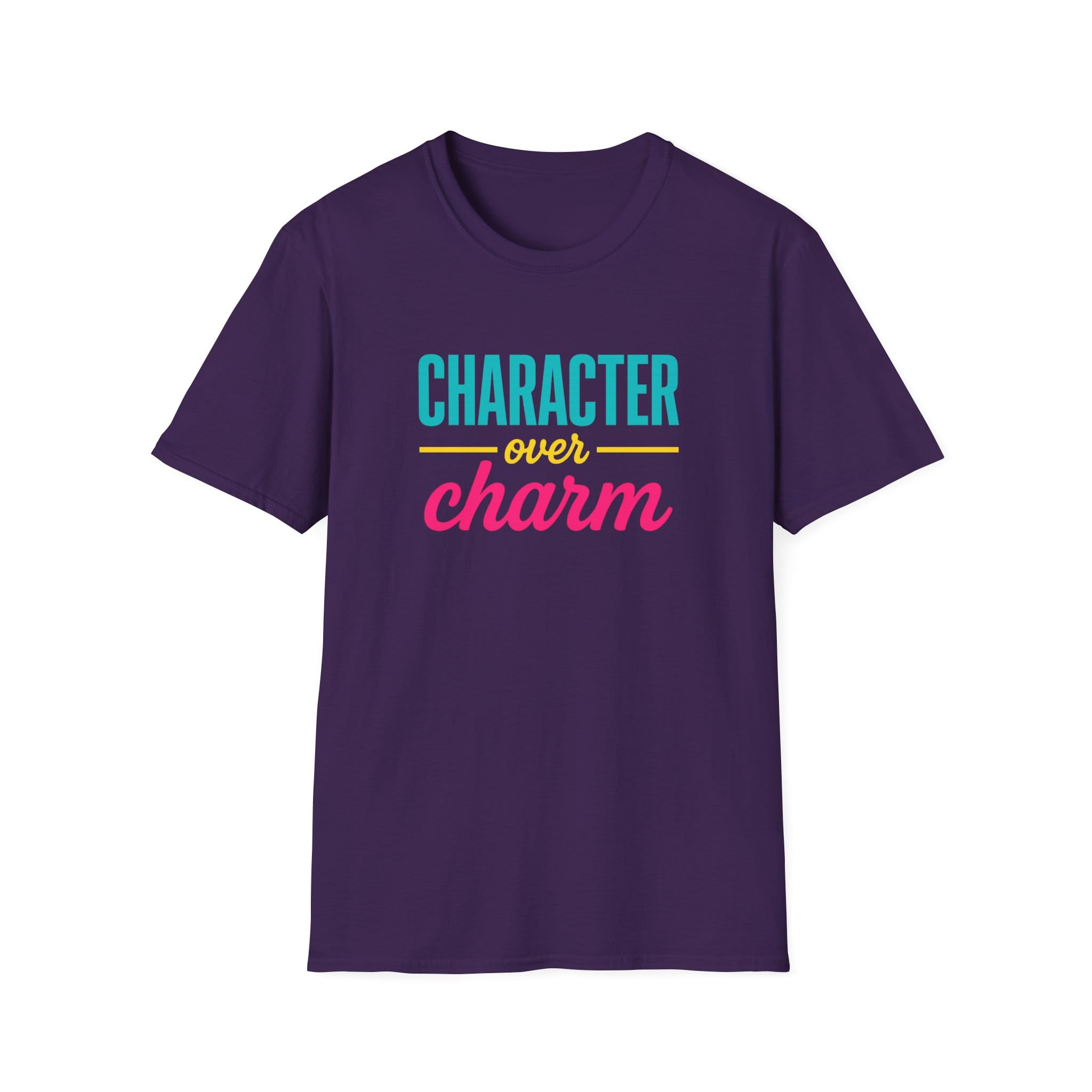 Character over Charm Short Sleeve T-shirt in Purple, front view