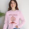 Fall Trees Show Us It is Okay to Let Go Sweatshirt in Light Pink on Female model