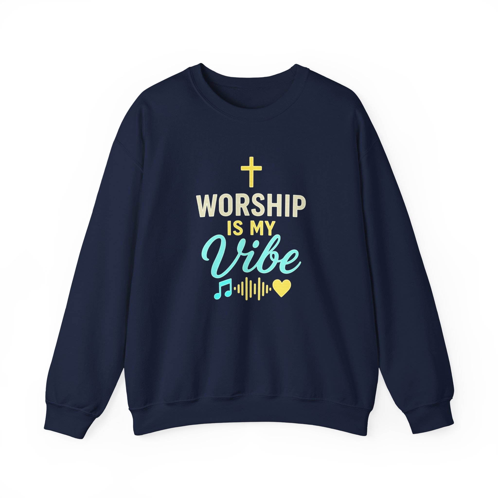 Worship Is My Vibe Sweatshirt in Navy Blue