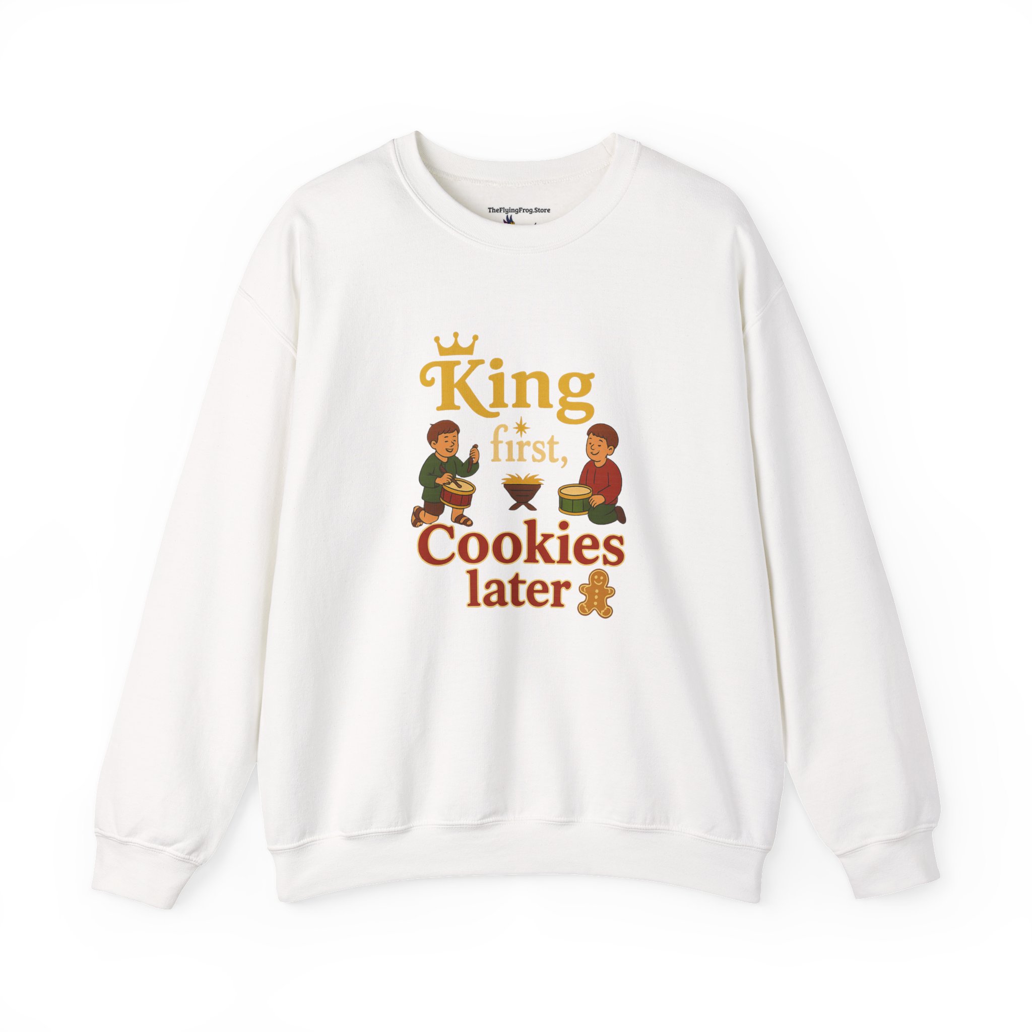 King First, Cookies Later Sweatshirt in White