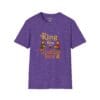 King First, Cookies Later Short Sleeve T-Shirt in Heather Purple, front view