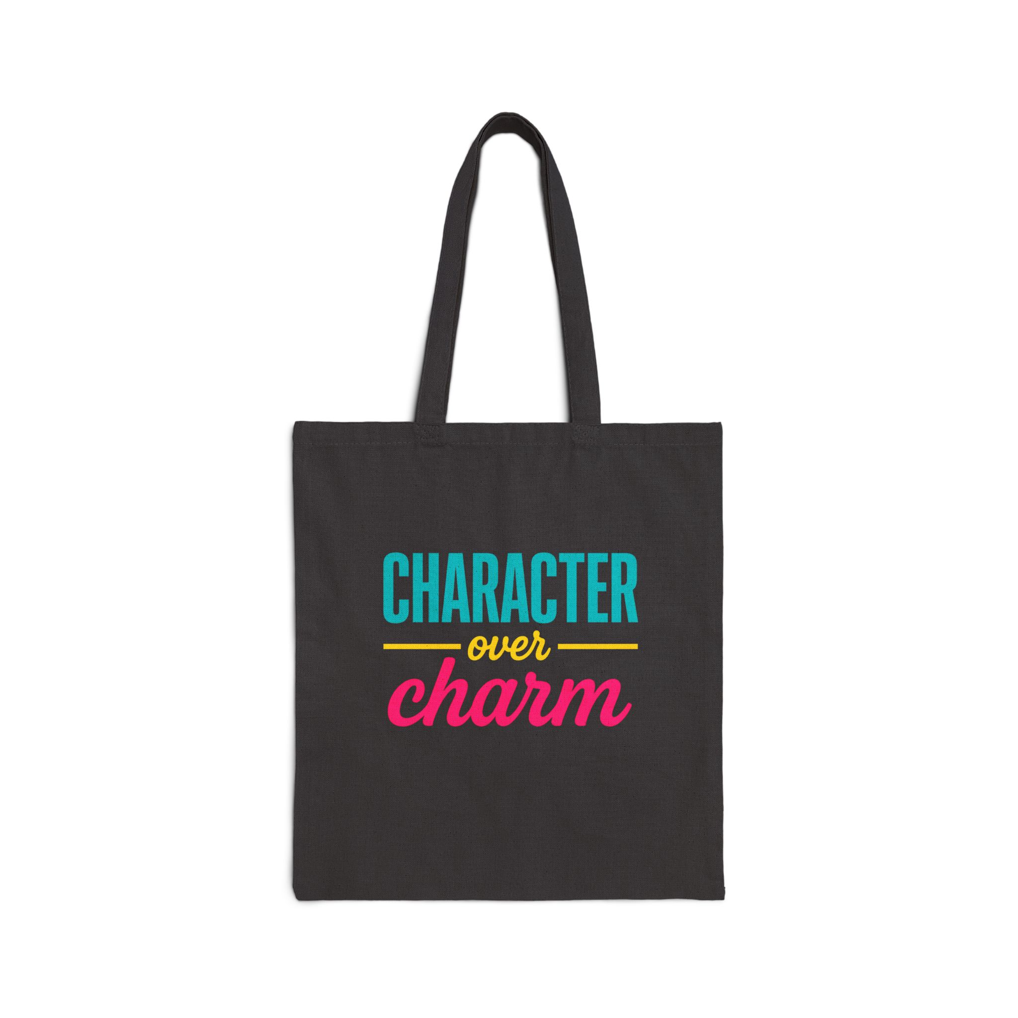 Character over Charm Canvas Tote in Black