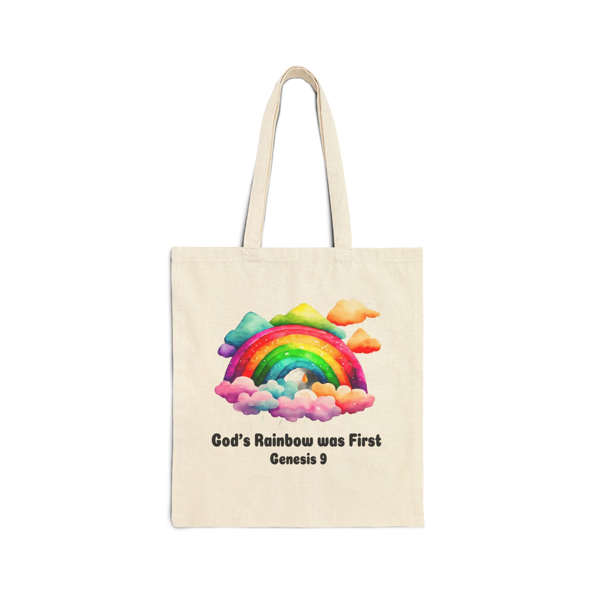 God's Rainbow was First Canvas Tote Bag in Natural