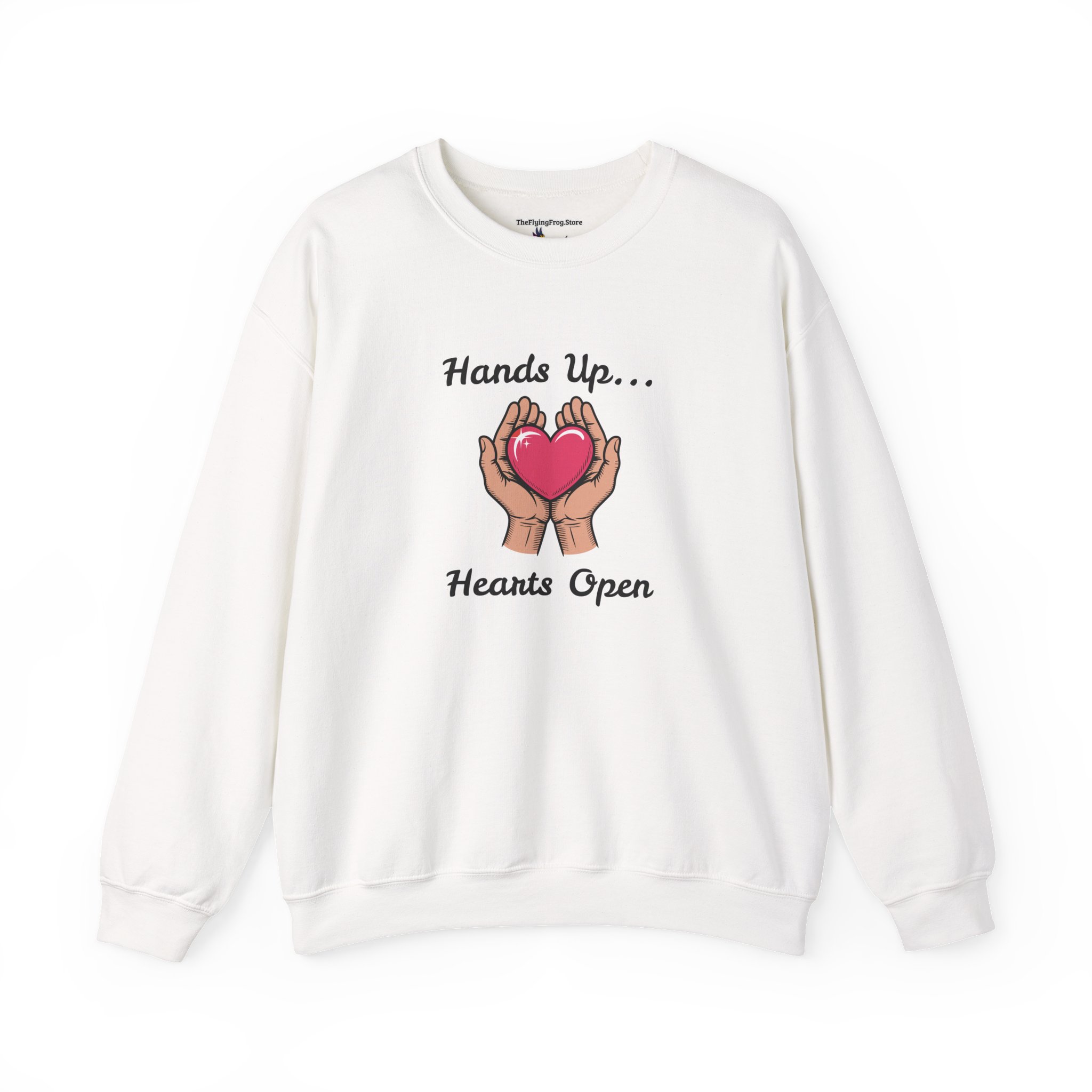Hands Up...Hearts Open Sweatshirt in White