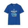 Worship Is My Vibe Short Sleeve T-shirt in Royal Blue, front view