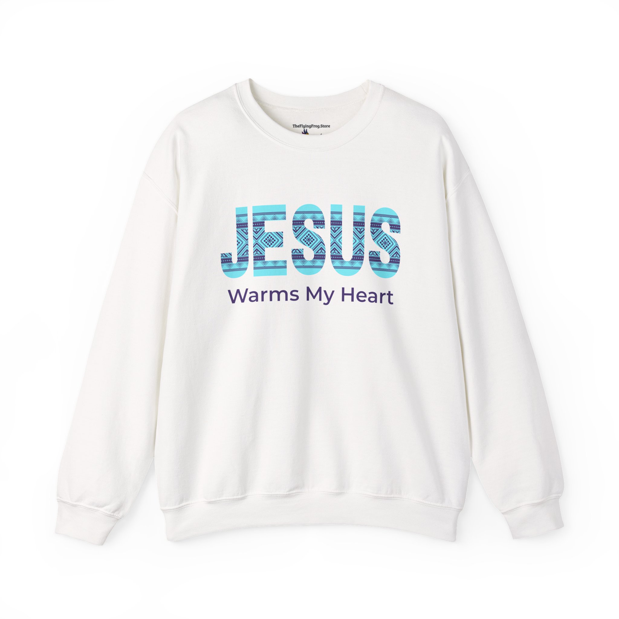 Jesus Warms My Heart Sweatshirt in White