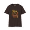 King First, Cookies Later Short Sleeve T-Shirt in Dark Chocolate, front view