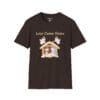 Love Came Down (Manger) Short Sleeve T-Shirt in Dark Chocolate, front view