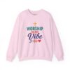 Worship Is My Vibe Sweatshirt in Light Pink