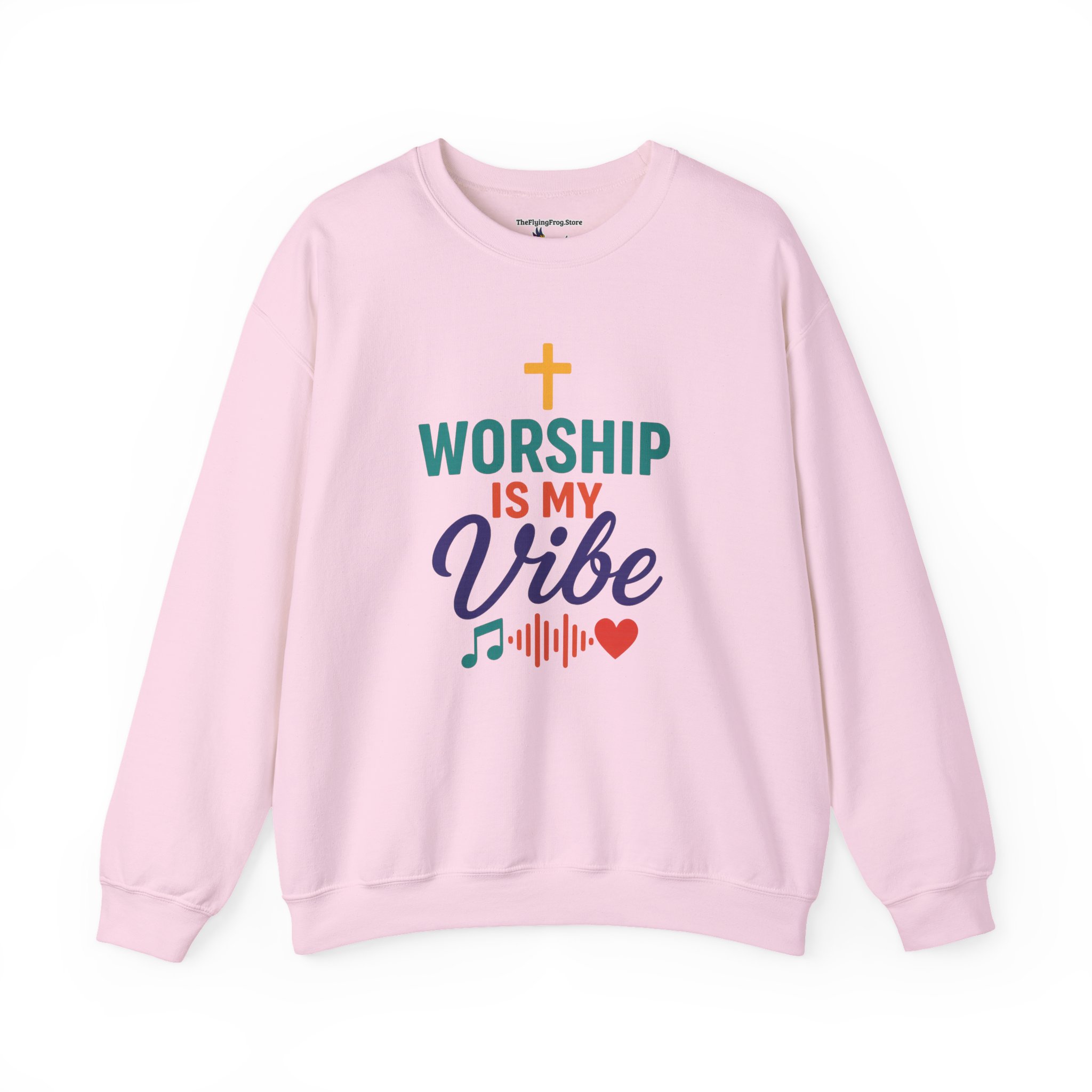 Worship Is My Vibe Sweatshirt in Light Pink