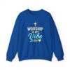 Worship Is My Vibe Sweatshirt in Royal blue