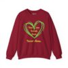 You are Loved, Seen, Never Alone Heart Sweatshirt in Cardinal Red