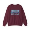 Jesus Warms My Heart Sweatshirt in Maroon