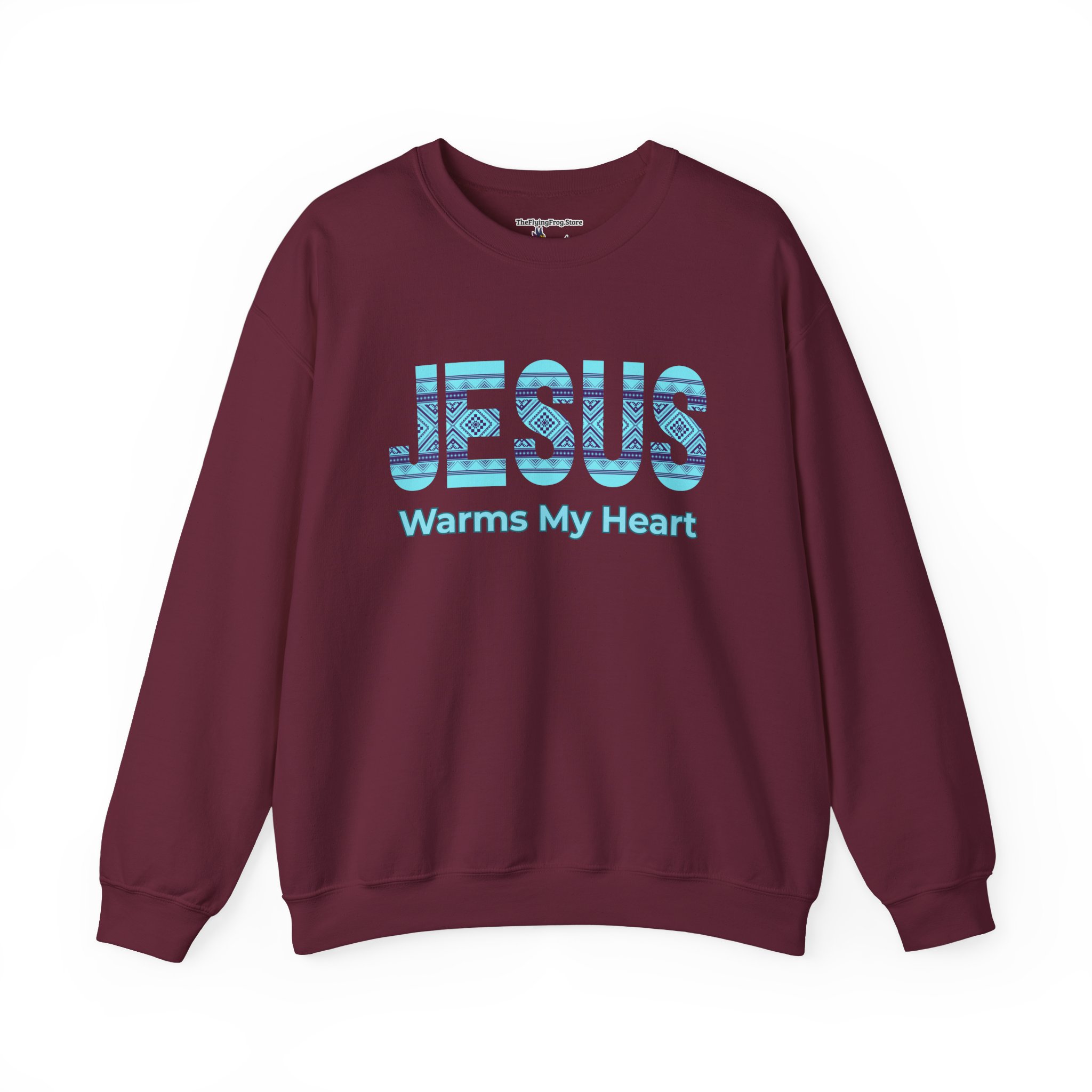Jesus Warms My Heart Sweatshirt in Maroon