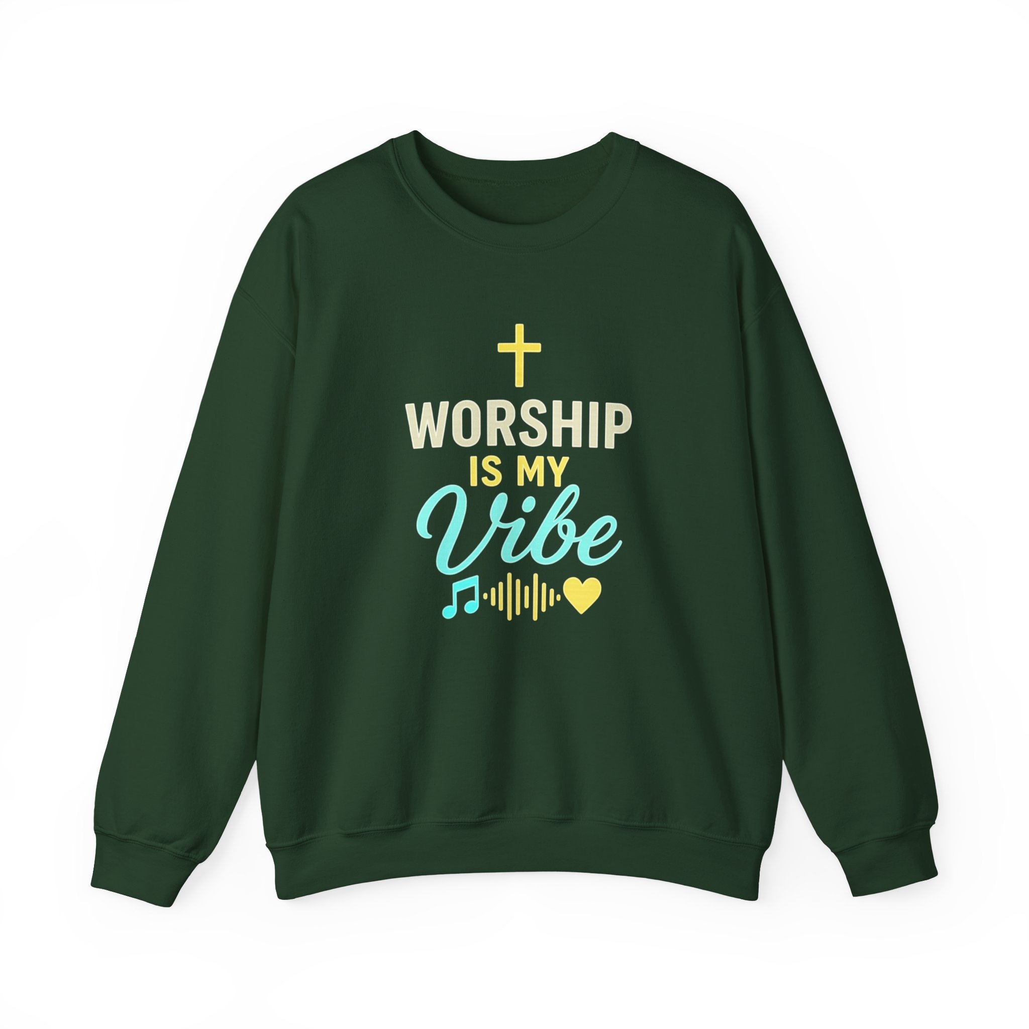 Worship Is My Vibe Sweatshirt in Forest Green
