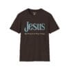 7233717403563570156_2048.jpeg Jesus: My Reason to Keep Going Short Sleeve T-shirt in Dark Chocolate, front view