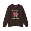 Hands Up...Hearts Open Sweatshirt in Dark Chocolate