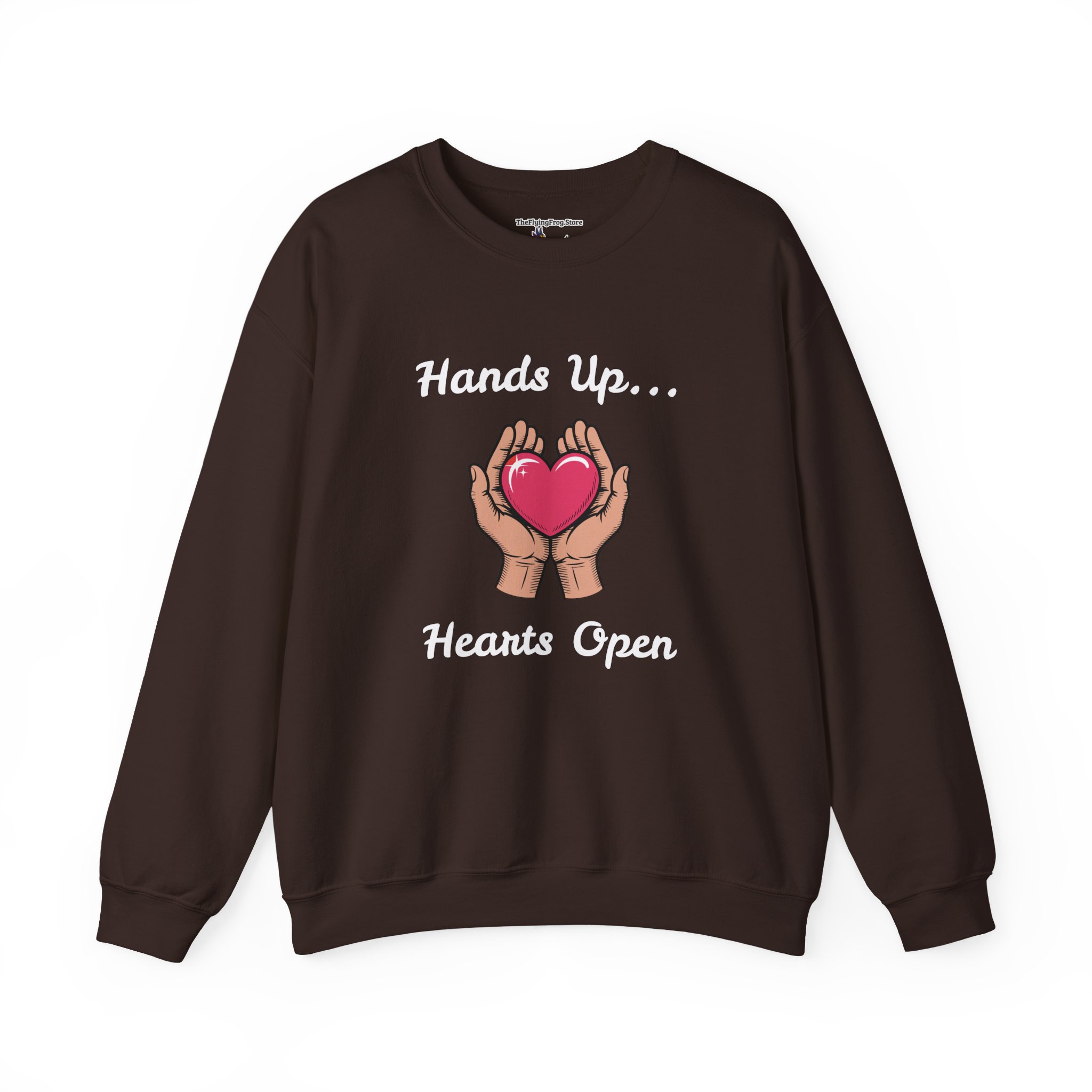 Hands Up...Hearts Open Sweatshirt in Dark Chocolate