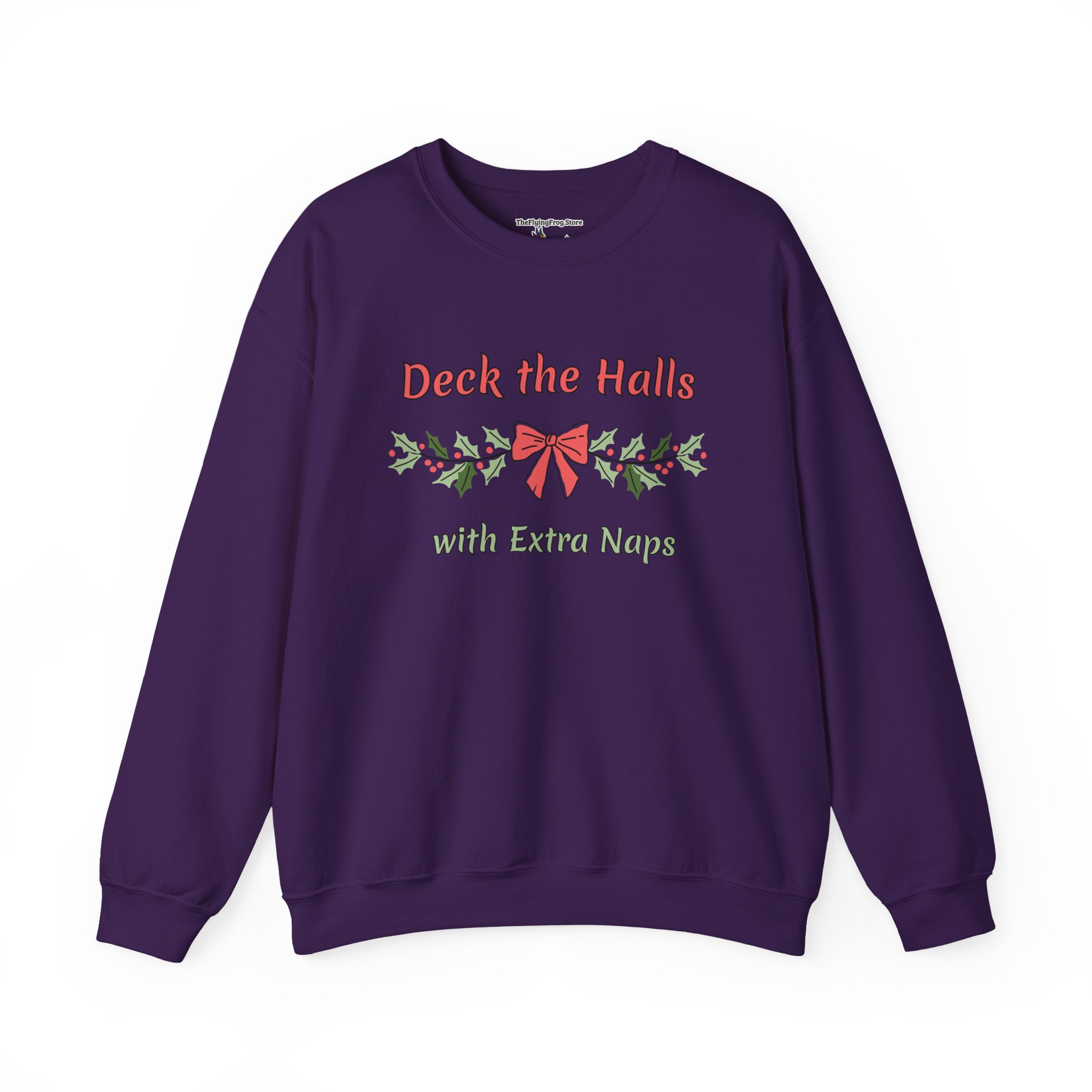 Deck the Halls with Extra Naps Sweatshirt in Purple