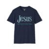 8044978935773431831_2048.jpeg Jesus: My Reason to Keep Going Short Sleeve T-shirt in Navy Blue, front view