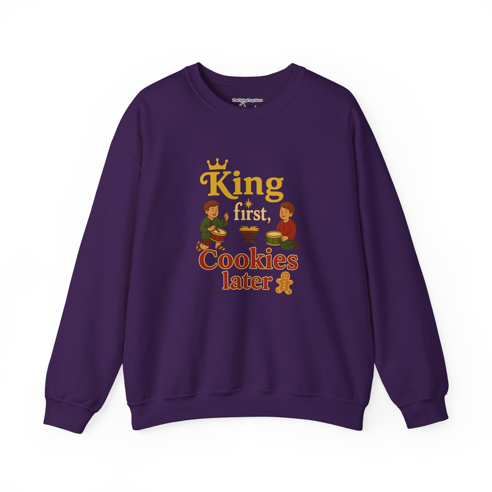 King First, Cookies Later Sweatshirt in Purple