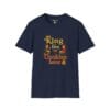 King First, Cookies Later Short Sleeve T-Shirt in Navy blue, front view