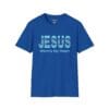 Jesus Warms My Heart Short Sleeve T-shirt in Royal Blue, front view