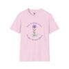 True Gratitude Grows...Hard Places Short Sleeve T-shirt in Light Pink, front view
