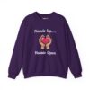 Hands Up...Hearts Open Sweatshirt in Purple