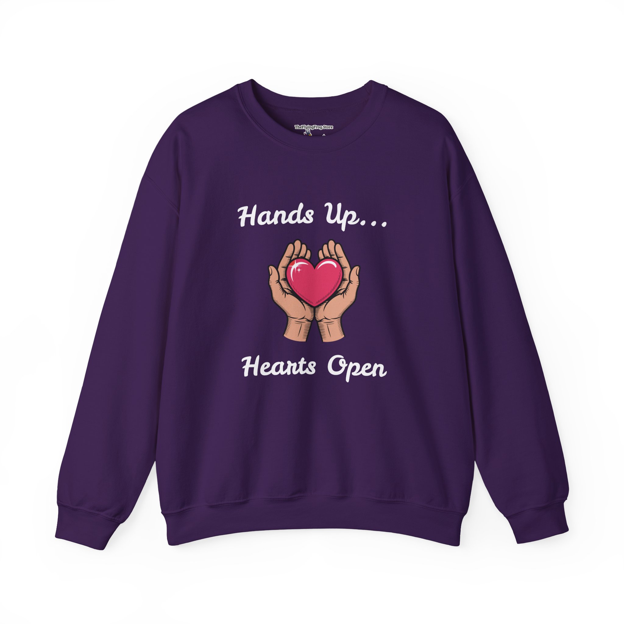 Hands Up...Hearts Open Sweatshirt in Purple