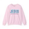 Jesus Warms My Heart Sweatshirt in Light Pink