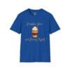 Pumpkin Spice and Pacing Myself Short Sleeve T-shirt in Royal Blue, front view
