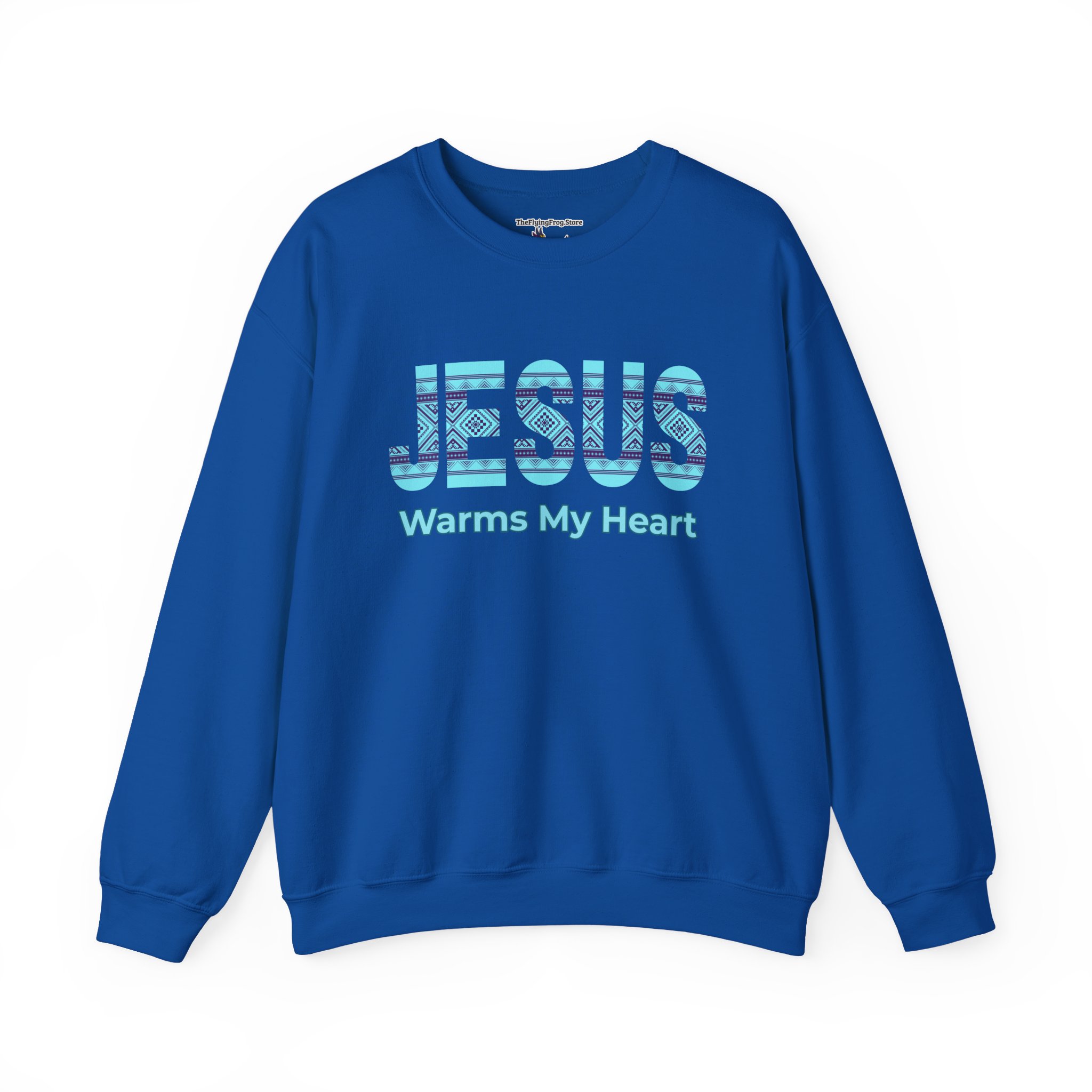 Jesus Warms My Heart Sweatshirt in Royal Blue
